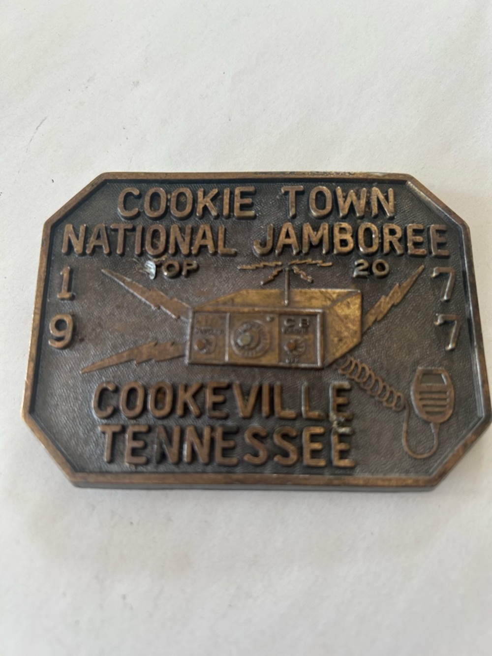 Cookie Town National Jamboree Collectible Belt Buckle - Brown Antique Finish